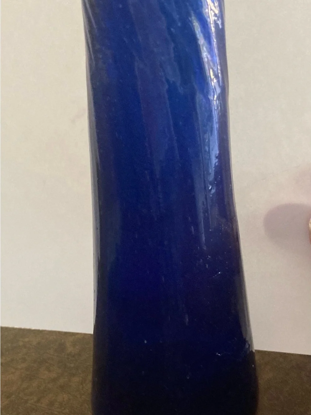 Vintage Hand-Blown Cobalt Blue Art Glass